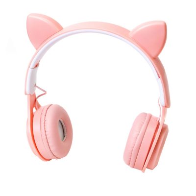 Audifonos bluetooth cat ear rosado